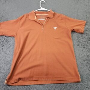 Texas Longhorns Polo Shirt Mens Large Orange NCAA Football University Co-Op